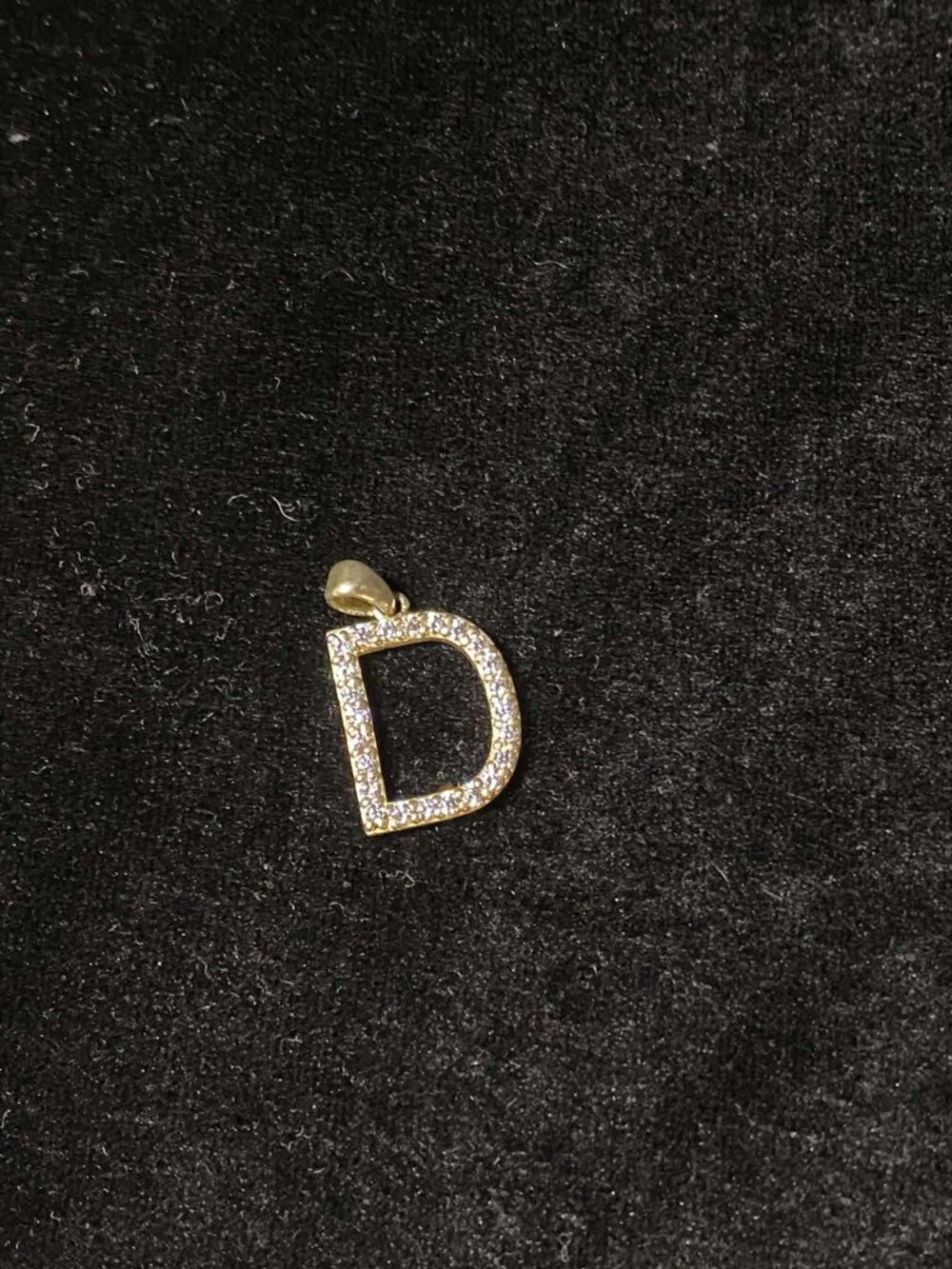 .925 Sterling Silver D Initial Cubic Zirconia Pendant